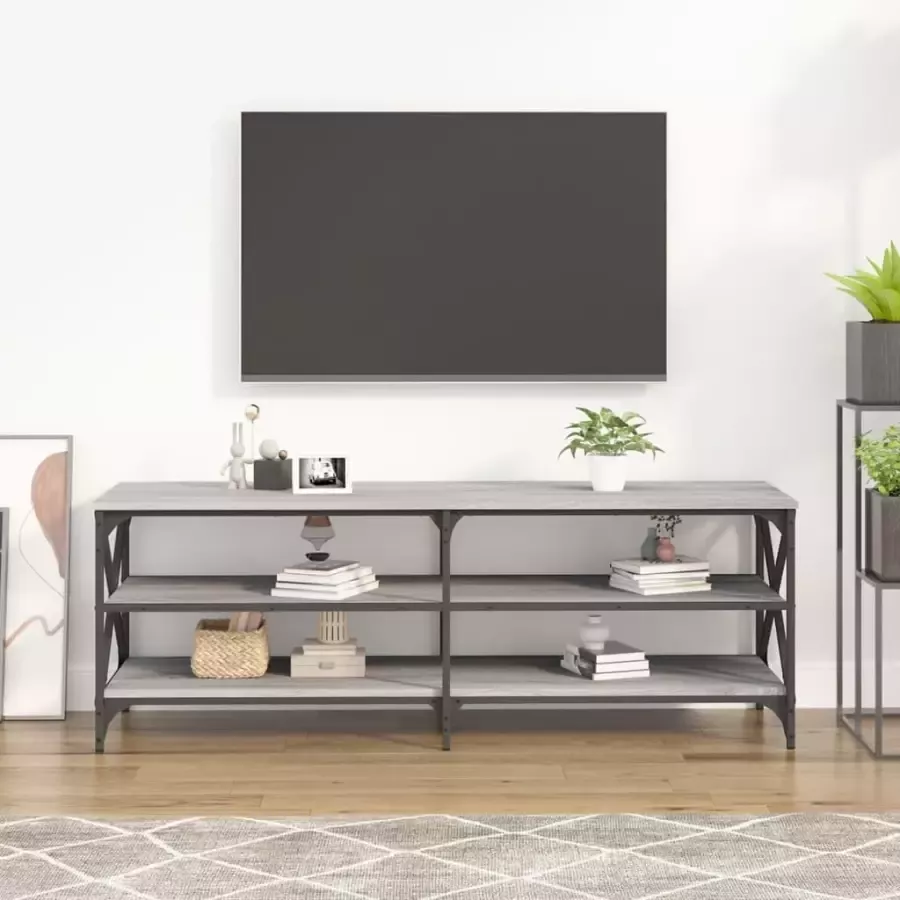 VidaXL -Tv-meubel-140x40x50-cm-bewerkt-hout-grijs-sonoma-eikenkleurig - Foto 1