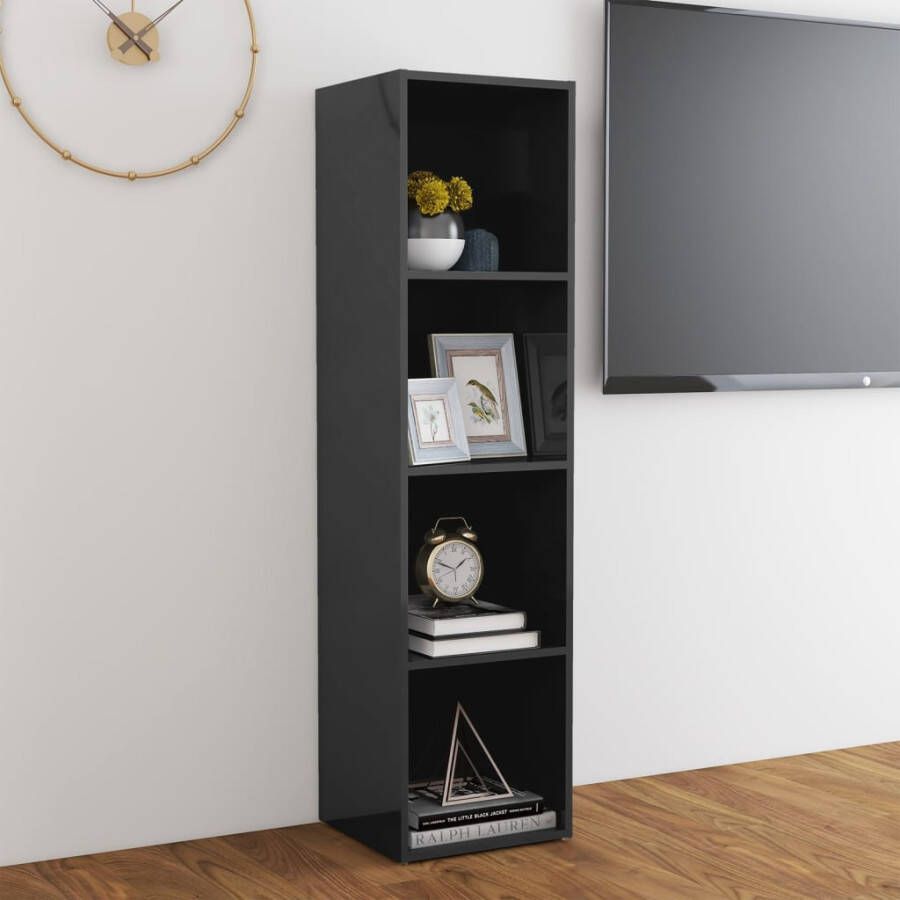 VIDAXL Tv-meubel 142 5x35x36 5 cm bewerkt hout hoogglans grijs