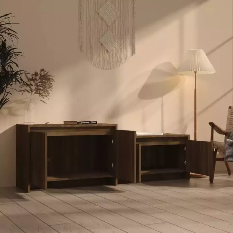 VidaXL -Tv-meubel-146 5x35x50-cm-bewerkt-hout-bruin-eikenkleur - Foto 3