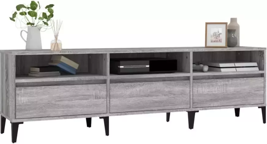 VidaXL -Tv-meubel-150x30x44 5-cm-bewerkt-hout-grijs-sonoma-eikenkleurig - Foto 1