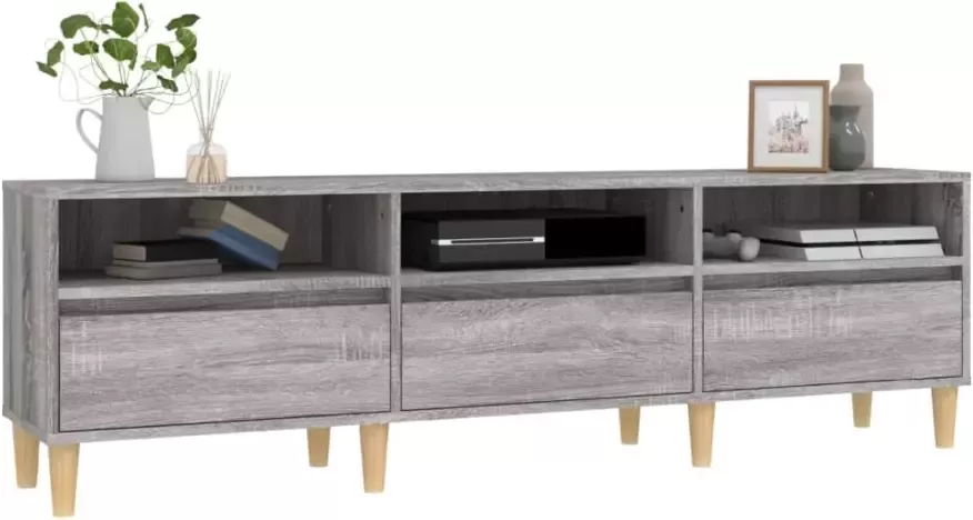 VidaXL -Tv-meubel-150x30x44 5-cm-bewerkt-hout-grijs-sonoma-eikenkleurig