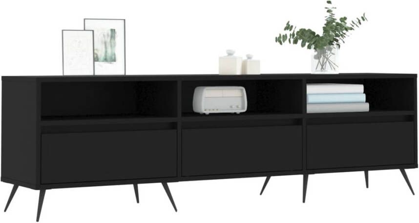 VidaXL -Tv-meubel-150x30x44 5-cm-bewerkt-hout-zwart - Foto 4