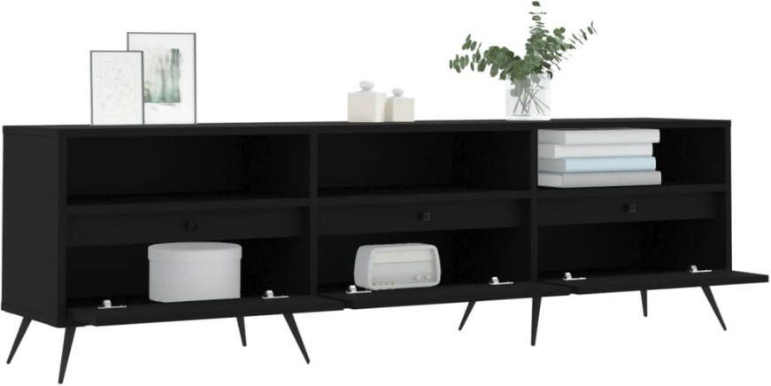 VidaXL -Tv-meubel-150x30x44 5-cm-bewerkt-hout-zwart - Foto 5