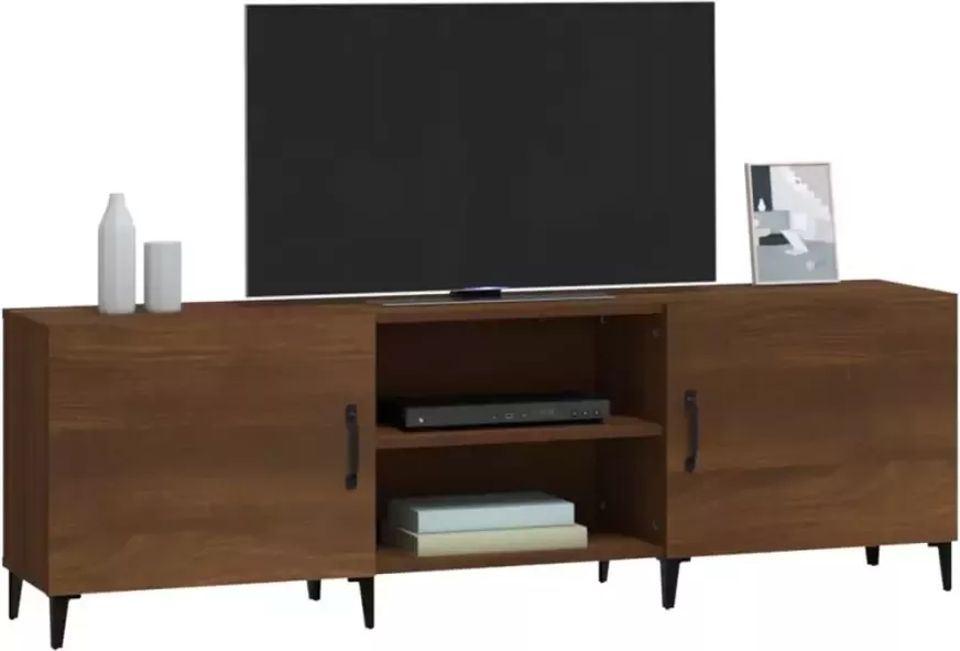 VidaXL -Tv-meubel-150x30x50-cm-bewerkt-hout-bruineikenkleurig - Foto 2