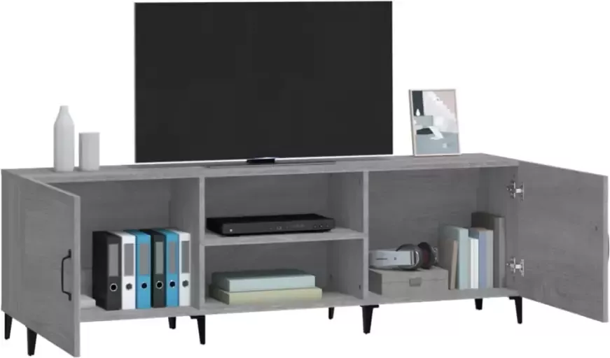 VidaXL -Tv-meubel-150x30x50-cm-bewerkt-hout-grijs-sonoma-eikenkleurig - Foto 2