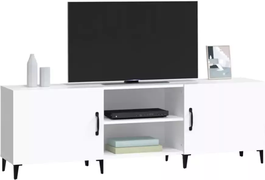 VidaXL -Tv-meubel-150x30x50-cm-bewerkt-hout-wit - Foto 2