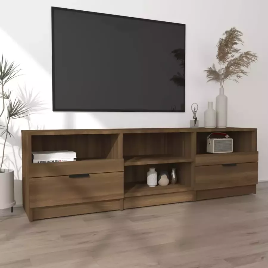 VidaXL -Tv-meubel-150x33 5x45-cm-bewerkt-hout-bruineikenkleurig - Foto 2