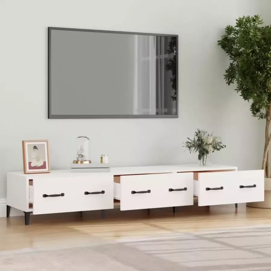 VidaXL -Tv-meubel-150x34 5x30-cm-bewerkt-hout-wit