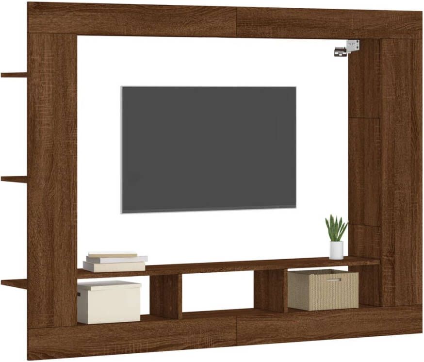 VidaXL -Tv-meubel-152x22x113-cm-bewerkt-hout-bruineikenkleurig - Foto 4