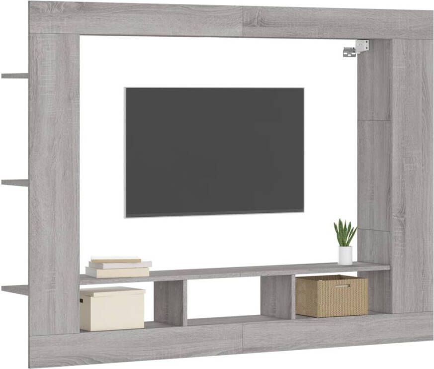 VidaXL -Tv-meubel-152x22x113-cm-bewerkt-hout-grijs-sonoma-eikenkleurig - Foto 4