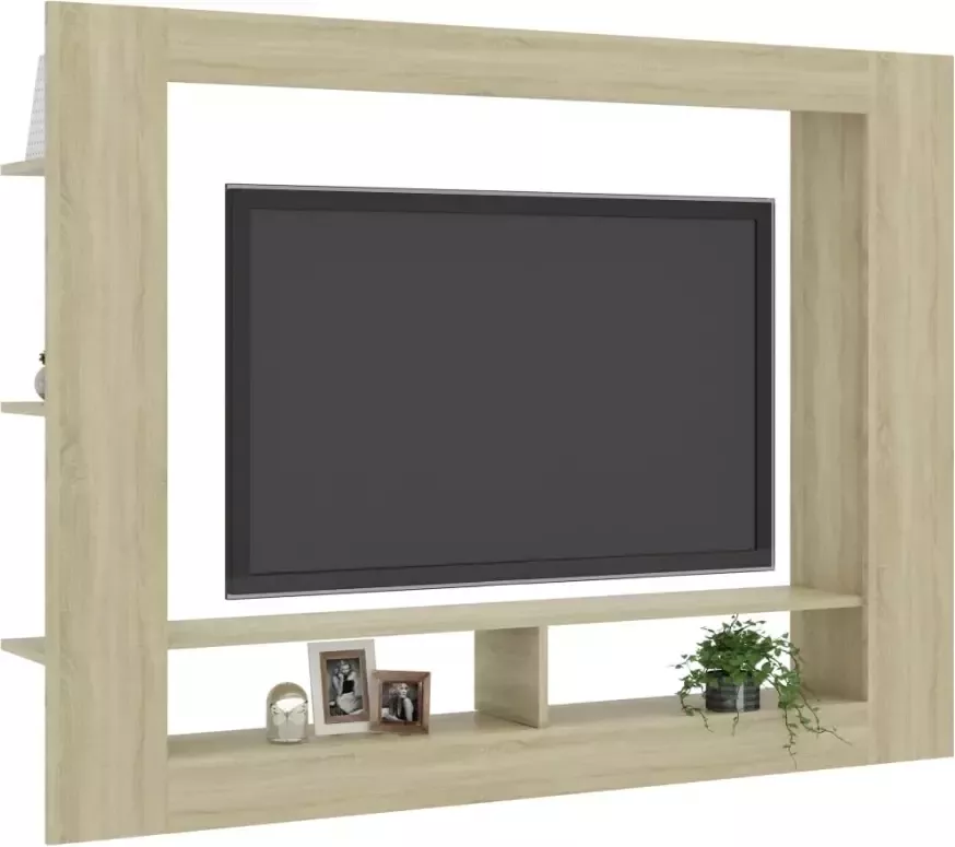 VidaXL -Tv-meubel-152x22x113-cm-bewerkt-hout-sonoma-eikenkleurig - Foto 4