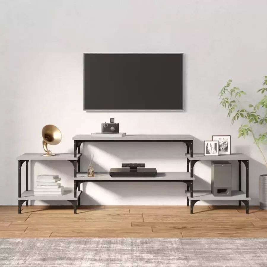 VidaXL -Tv-meubel-157x35x52-cm-bewerkt-hout-grijs-sonoma-eikenkleurig - Foto 1
