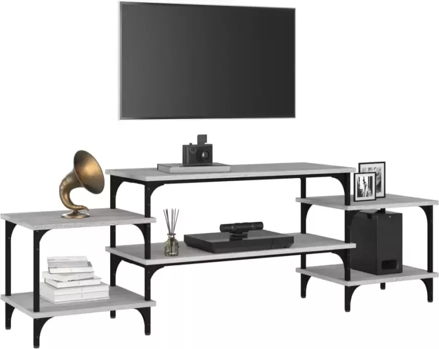VidaXL -Tv-meubel-157x35x52-cm-bewerkt-hout-grijs-sonoma-eikenkleurig - Foto 4