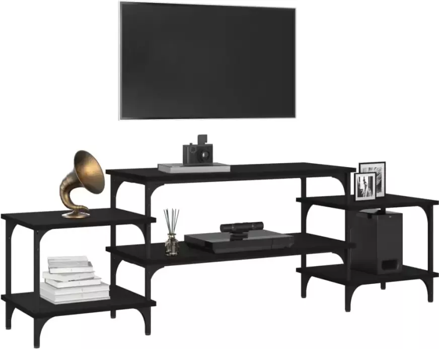 VidaXL -Tv-meubel-157x35x52-cm-bewerkt-hout-zwart - Foto 4