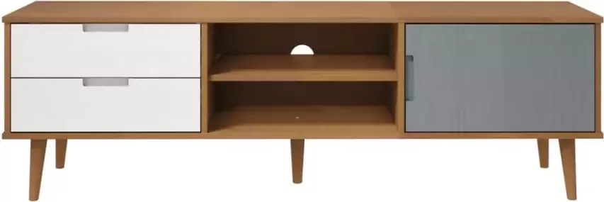 VidaXL -Tv-meubel-MOLDE-158x40x49-cm-massief-grenenhout-bruin - Foto 5