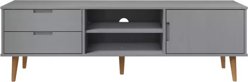 VidaXL -Tv-meubel-MOLDE-158x40x49-cm-massief-grenenhout-grijs - Foto 4