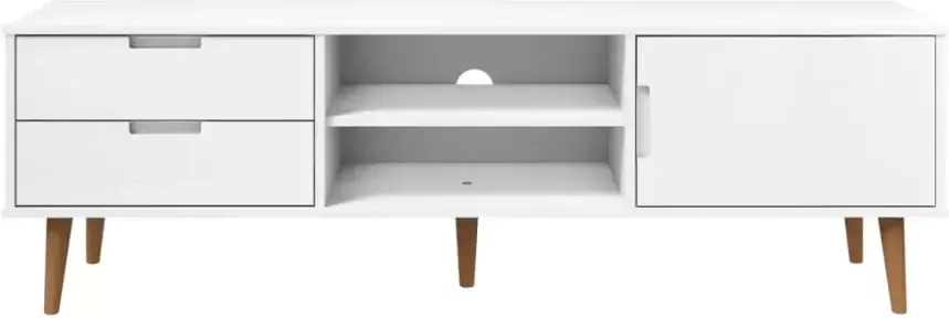 VidaXL -Tv-meubel-MOLDE-158x40x49-cm-massief-grenenhout-wit - Foto 4
