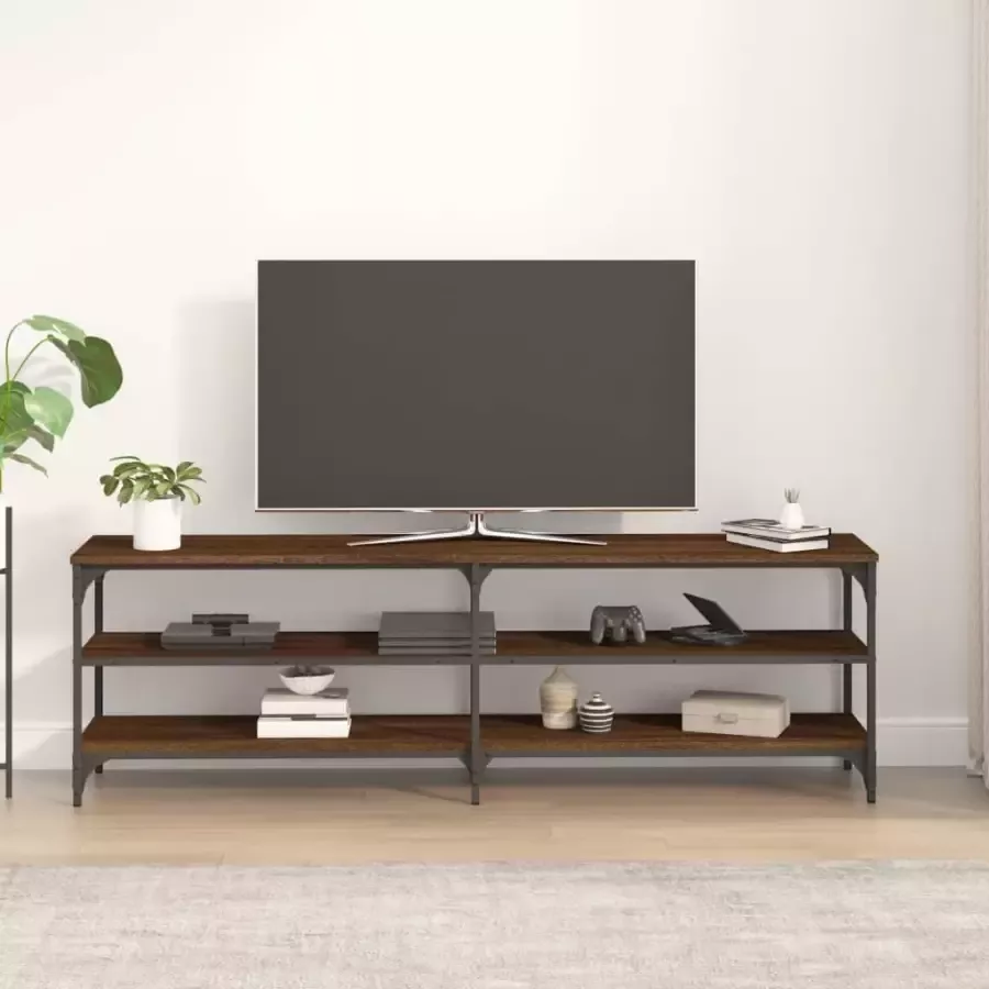 VidaXL -Tv-meubel-160x30x50-cm-bewerkt-hout-bruineikenkleurig