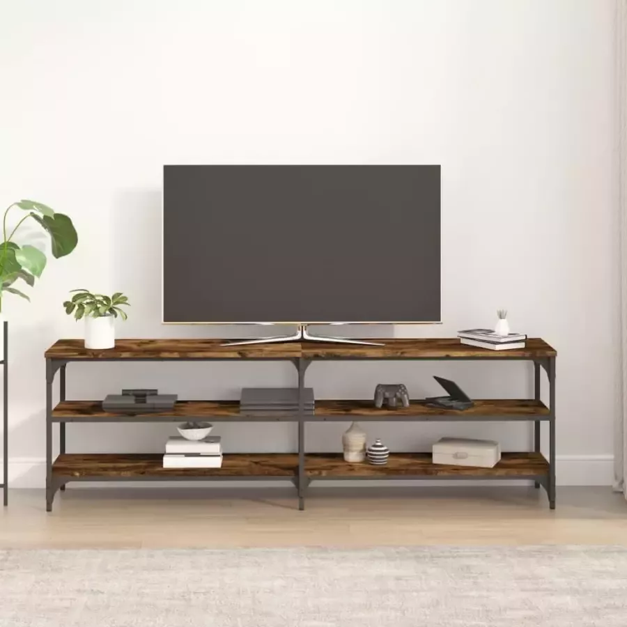 VidaXL -Tv-meubel-160x30x50-cm-bewerkt-hout-gerookt-eikenkleurig