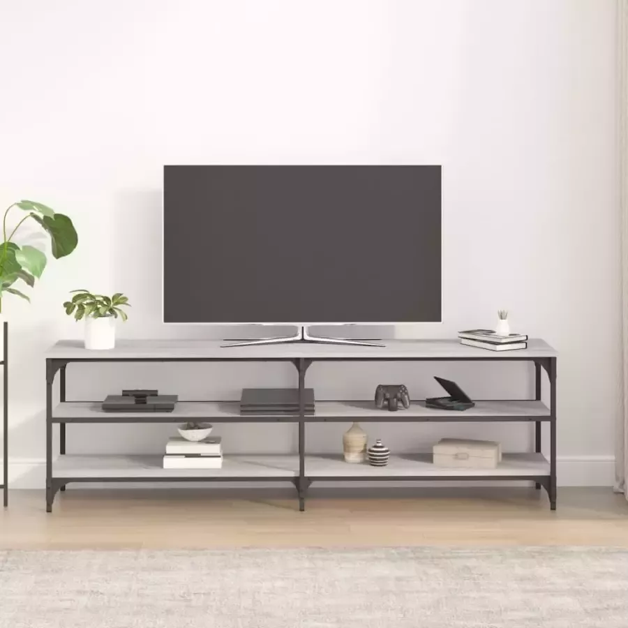 VidaXL -Tv-meubel-160x30x50-cm-bewerkt-hout-grijs-sonoma-eikenkleurig