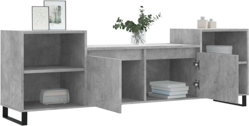 VidaXL -Tv-meubel-160x35x55-cm-bewerkt-hout-betongrijs - Foto 3
