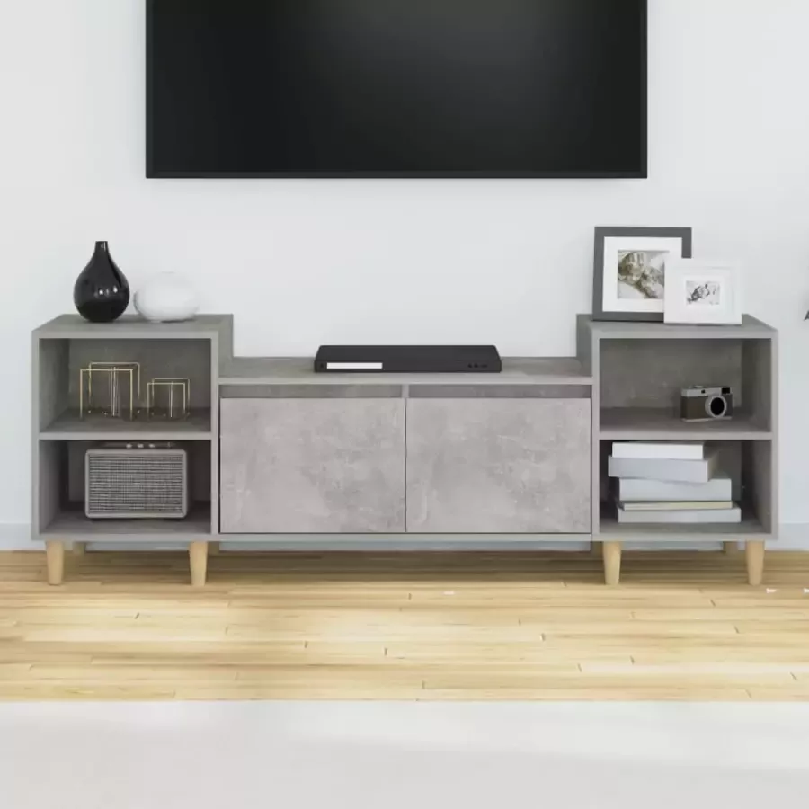 VidaXL -Tv-meubel-160x35x55-cm-bewerkt-hout-betongrijs - Foto 4