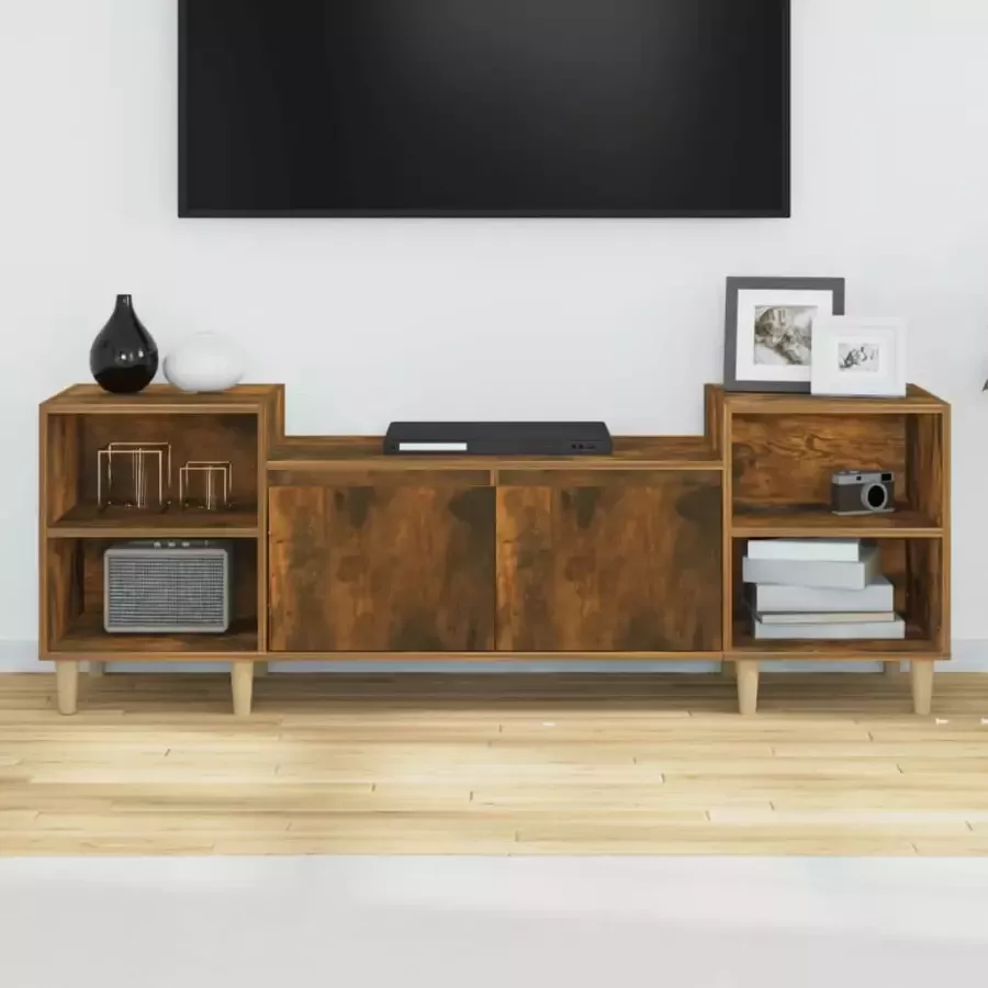 VidaXL -Tv-meubel-160x35x55-cm-bewerkt-hout-gerookt-eikenkleurig - Foto 4