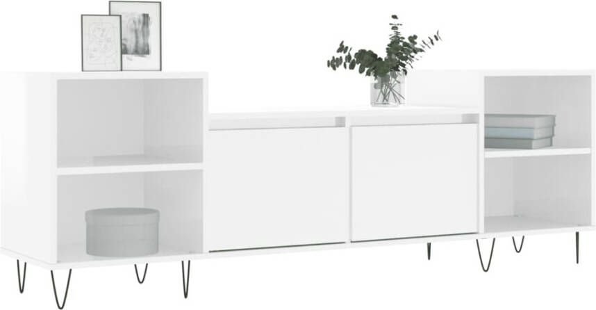 VidaXL -Tv-meubel-160x35x55-cm-bewerkt-hout-hoogglans-wit - Foto 3