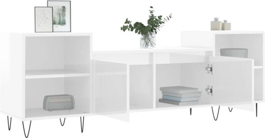 VidaXL -Tv-meubel-160x35x55-cm-bewerkt-hout-hoogglans-wit - Foto 2