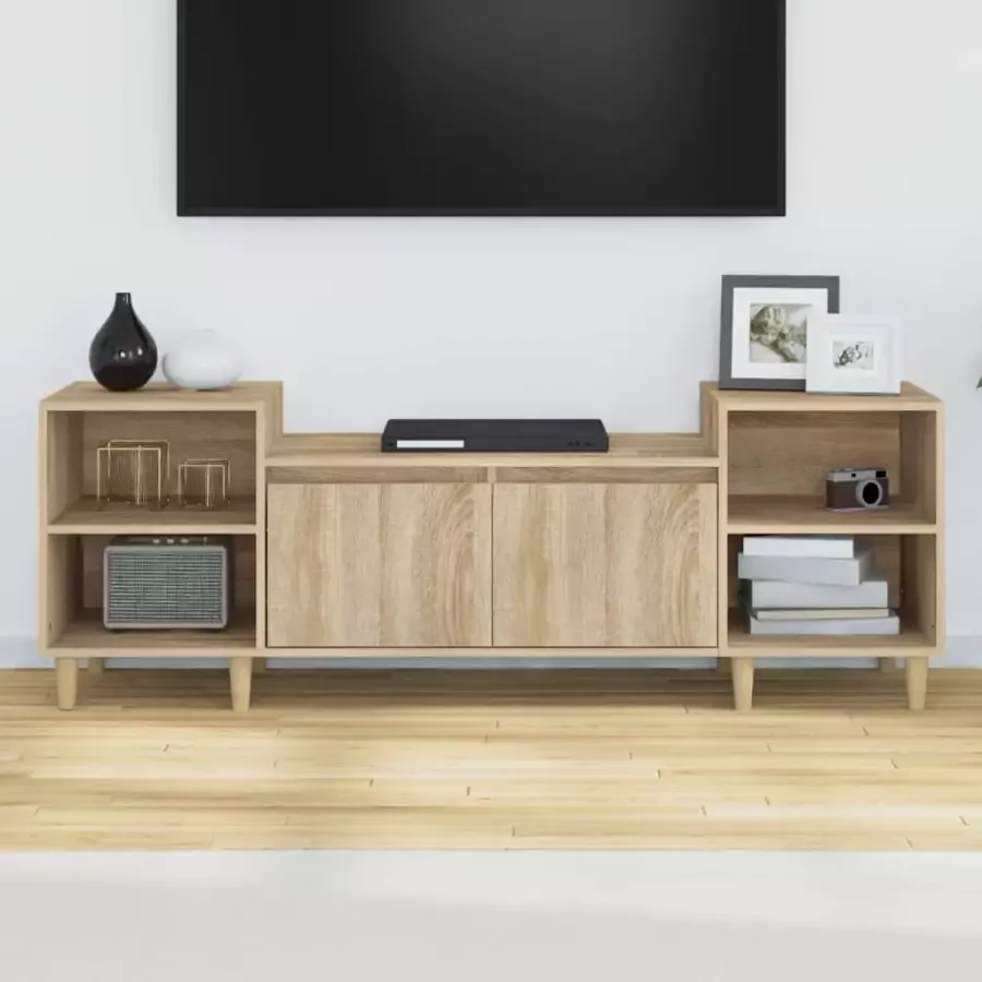 VidaXL -Tv-meubel-160x35x55-cm-bewerkt-hout-sonoma-eikenkleurig - Foto 4