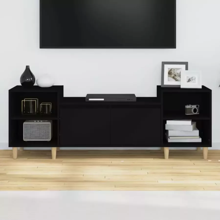 VidaXL -Tv-meubel-160x35x55-cm-bewerkt-hout-zwart - Foto 6