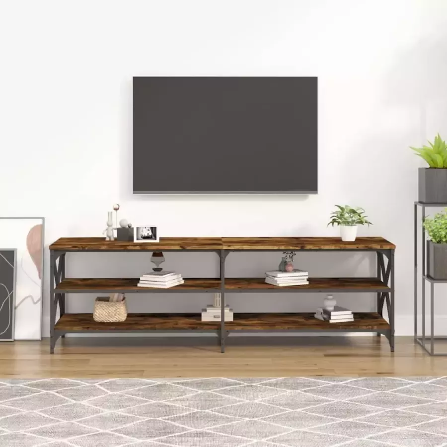 VidaXL -Tv-meubel-160x40x50-cm-bewerkt-hout-gerookt-eikenkleurig