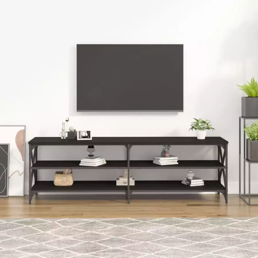 VidaXL -Tv-meubel-160x40x50-cm-bewerkt-hout-zwart
