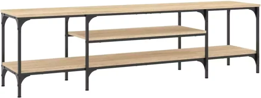 VidaXL -Tv-meubel-161x35x45-cm-bewerkt-hout-en-ijzer-sonoma-eikenkleur - Foto 7