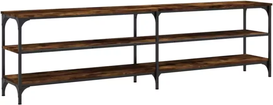 VidaXL -Tv-meubel-180x30x50-cm-bewerkt-hout-metaal-gerookt-eikenkleurig - Foto 5