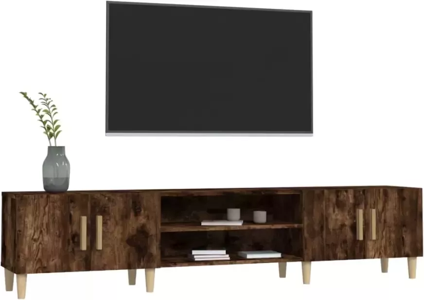 VidaXL -Tv-meubel-180x31 5x40-cm-bewerkt-hout-gerookt-eikenkleurig - Foto 1