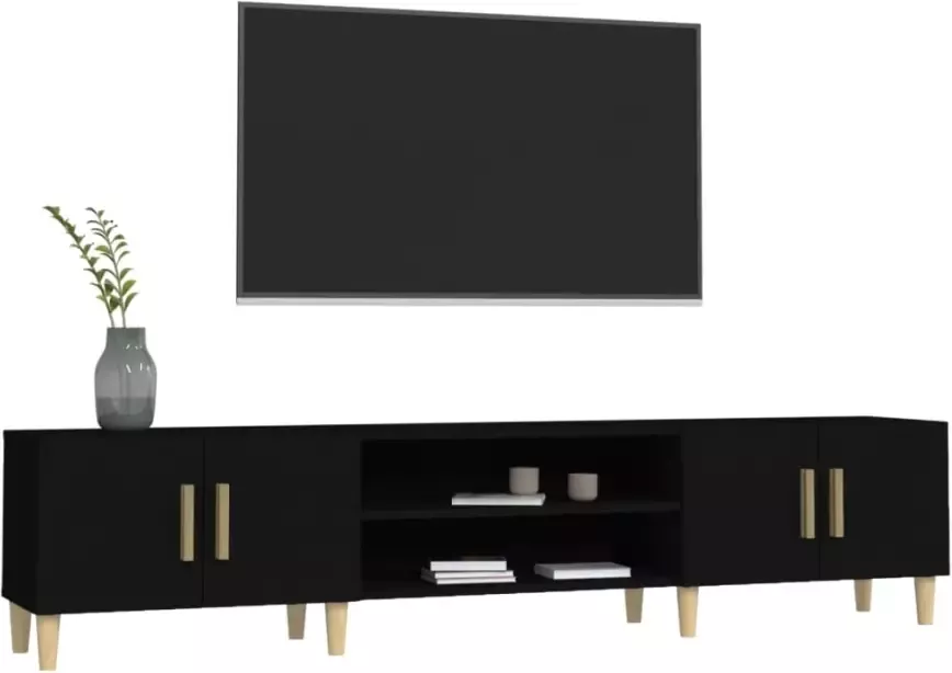 VidaXL -Tv-meubel-180x31 5x40-cm-bewerkt-hout-zwart - Foto 1