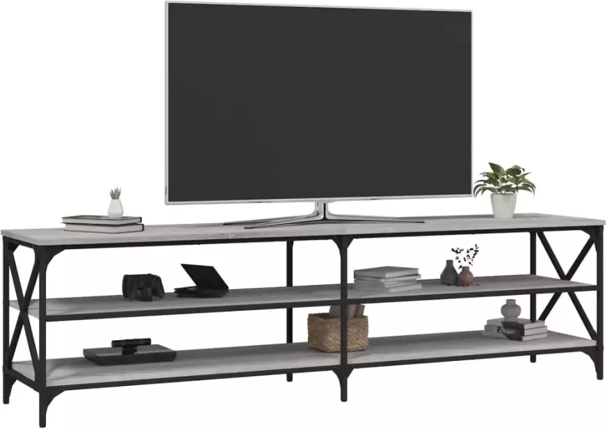 VidaXL -Tv-meubel-180x40x50-cm-bewerkt-hout-grijs-sonoma-eikenkleurig - Foto 4