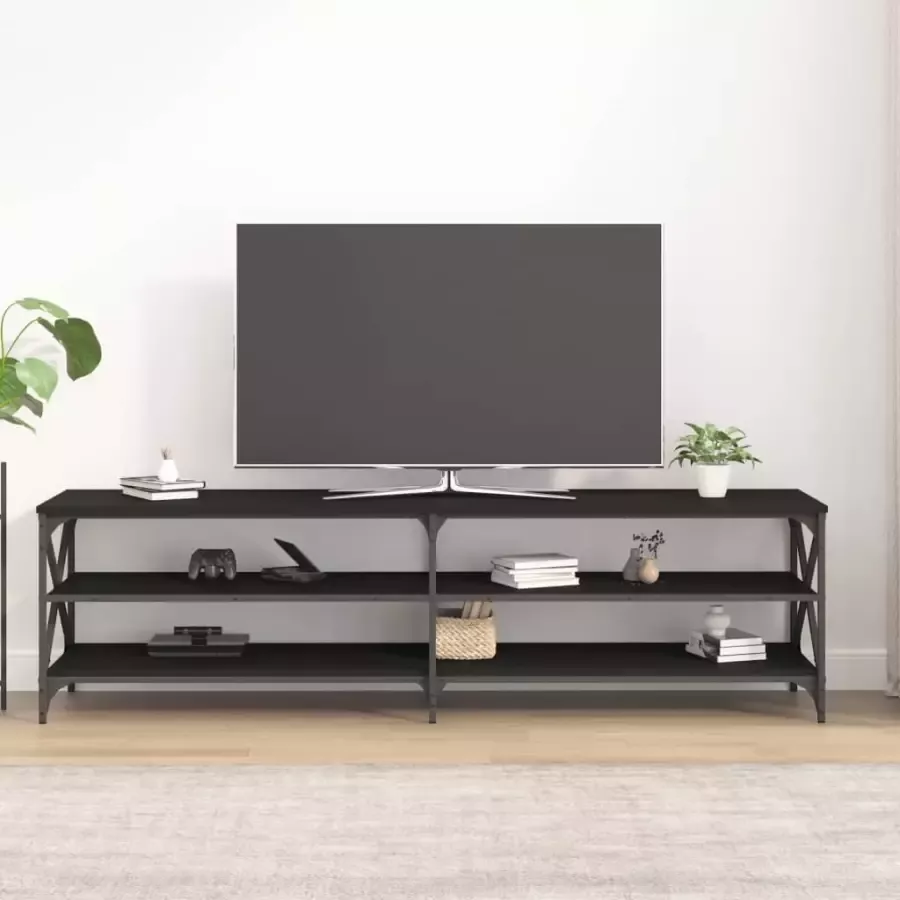 VidaXL -Tv-meubel-180x40x50-cm-bewerkt-hout-zwart - Foto 1