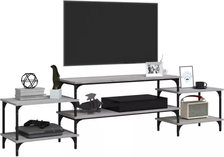 VidaXL -Tv-meubel-197x35x52-cm-bewerkt-hout-grijs-sonoma-eikenkleurig - Foto 4