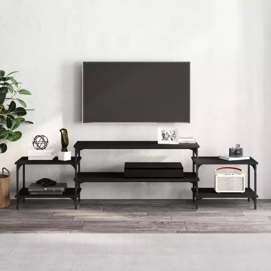 VidaXL -Tv-meubel-197x35x52-cm-bewerkt-hout-zwart