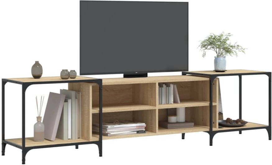 VidaXL -Tv-meubel-203x37x50-cm-bewerkt-hout-sonoma-eikenkleurig