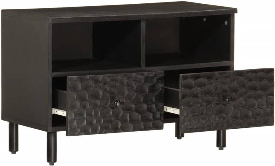 VidaXL -Tv-meubel-70x33x46-cm-massief-mangohout-zwart - Foto 4