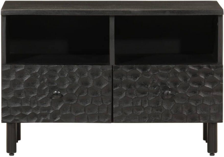 VidaXL -Tv-meubel-70x33x46-cm-massief-mangohout-zwart - Foto 2