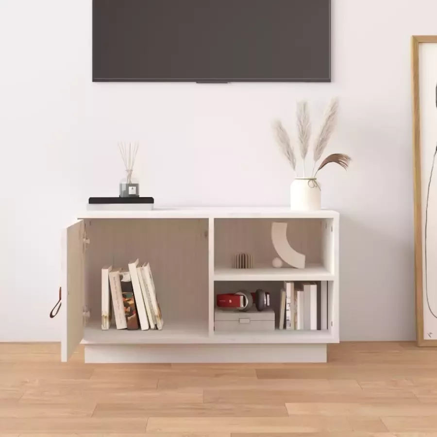 VidaXL -Tv-meubel-70x34x40-cm-massief-grenenhout-wit