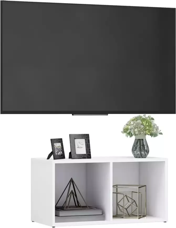 VidaXL -Tv-meubel-72x35x36 5-cm-bewerkt-hout-wit - Foto 5