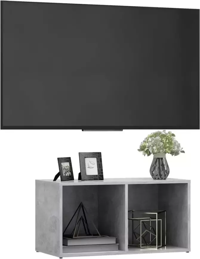 VidaXL -Tv-meubel-72x35x36 5-cm-bewerkt-hout-betongrijs - Foto 2