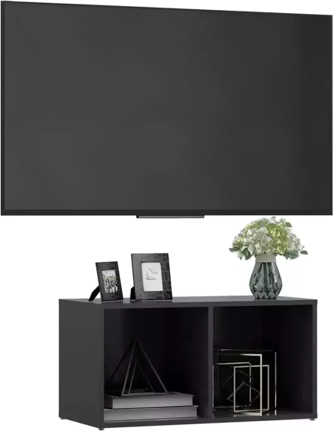 VidaXL -Tv-meubel-72x35x36 5-cm-bewerkt-hout-grijs - Foto 4