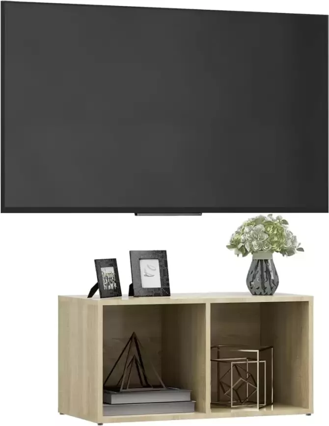 VidaXL -Tv-meubel-72x35x36 5-cm-bewerkt-hout-sonoma-eikenkleurig - Foto 3