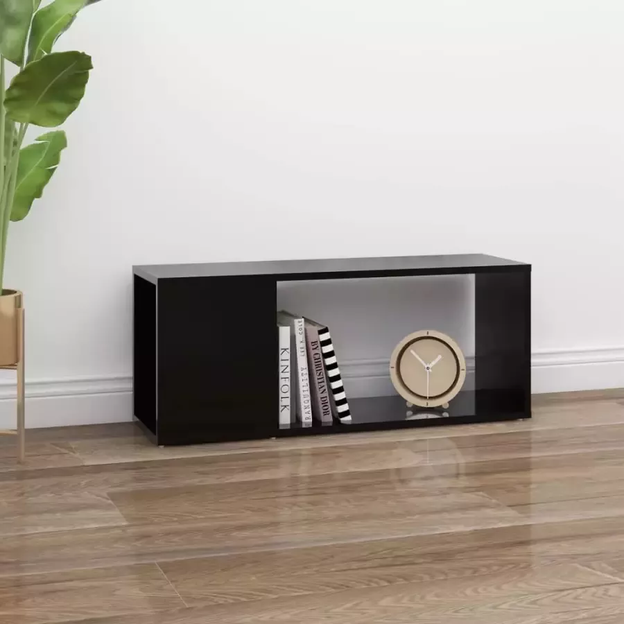 VidaXL -Tv-meubel-80x24x32-cm-bewerkt-hout-zwart